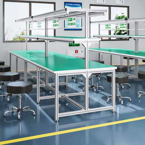 防静电工作台铝合金铝挤型材料操作台车间生产线实验室定制检验台