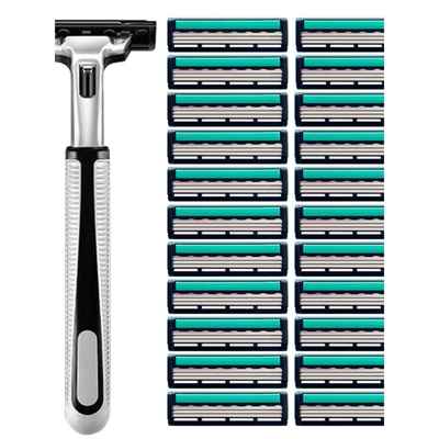 新三层刀片手动剃须刀男士3层刮胡刀吉利剃胡子刀老式刮脸刮头刀