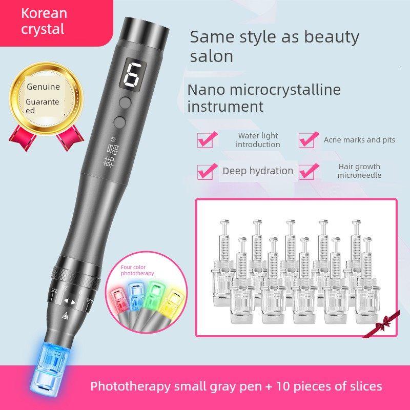 韩晶纳米电动微针仪器冻干粉mts导入中胚层美容生发针头微晶笔