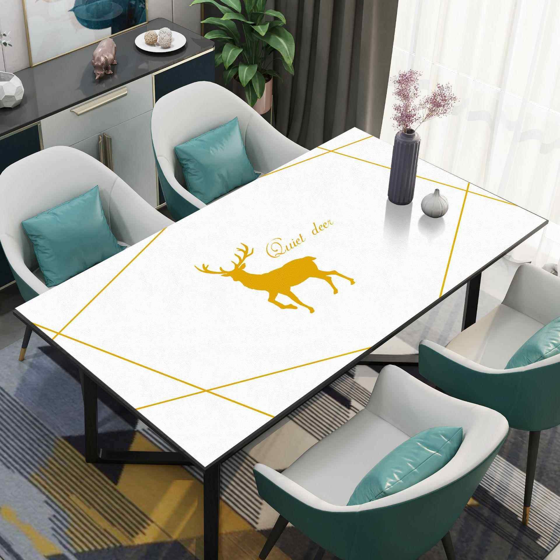 皮革桌布防水防油餐桌垫布防烫耐磨家用免洗桌垫隔热茶几垫北欧风