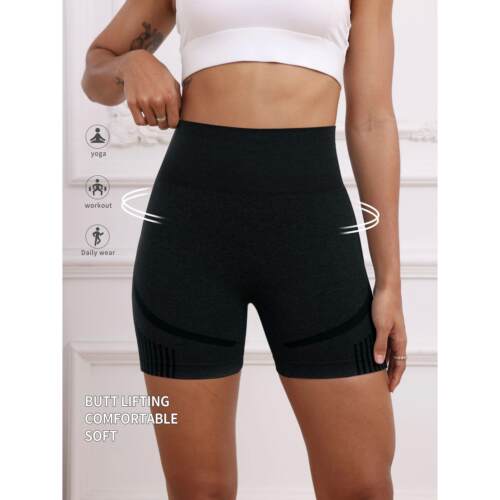 Women Butt Lifting Sports Shorts High Waist Hip Elastic Tumm