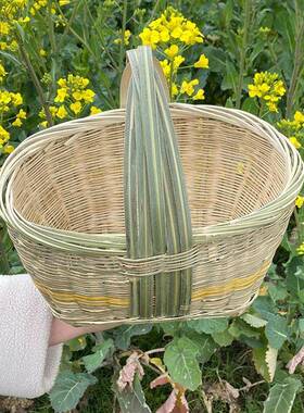 竹蓝竹编手提篮子菜家用纯HAB手工子竹编蓝子提篮子编蓝竹蓝筐