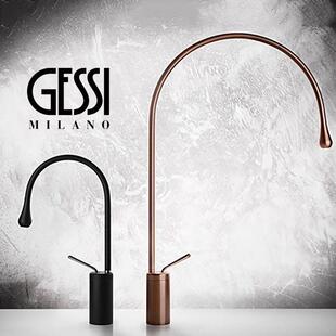 意大利盖西盆水龙头台面盆岛酒吧滴水水龙头盆冷热水龙头全铜