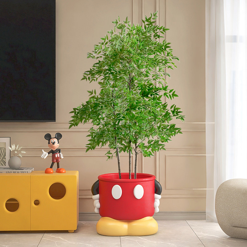客厅落地花盆电视柜旁大型假盆栽摆件卡通装饰品创意花瓶绿植,鲜花速递/花卉仿真/绿植园艺,花盆,淘宝优惠券,粉丝福利购,淘宝优惠卷