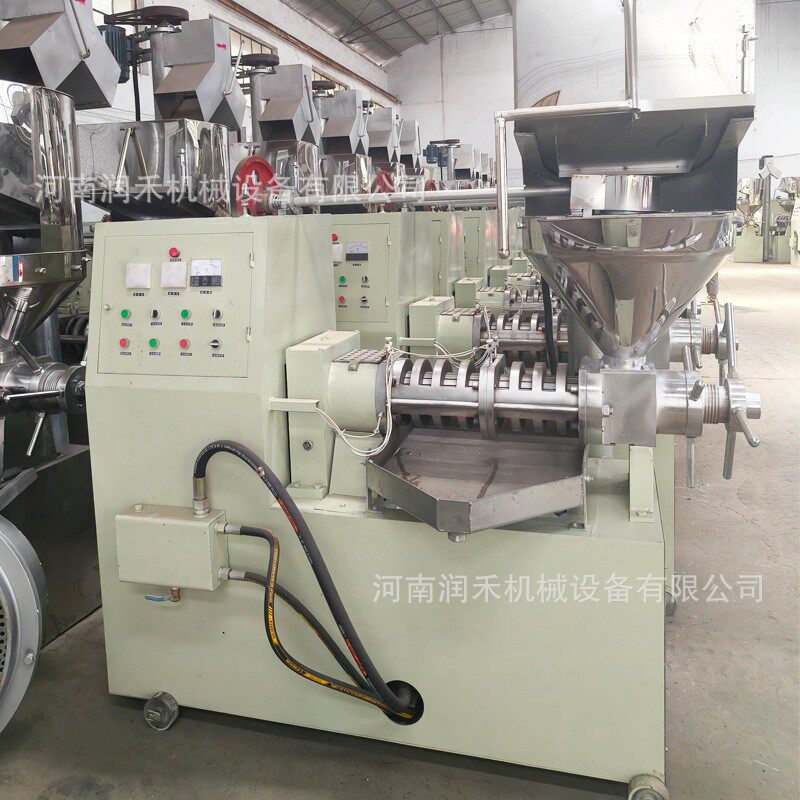 商用螺旋榨油机家用冷热两用油菜花生榨油机全自动食用油精炼设备