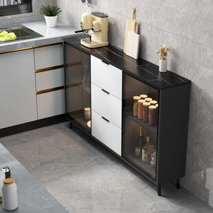 2I餐边柜现代简约轻奢酒柜窄型25cm小户型厨房储物柜一体靠墙