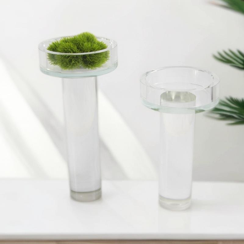 北欧创意水晶玻璃透明收纳烛台摆件样板房玄关客厅房家居工艺品