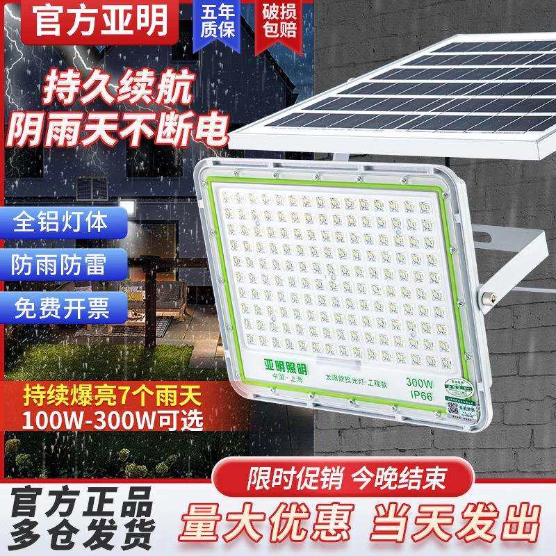 亚明太阳能户外灯新农村庭院灯超亮大功率一拖二防水家用LED路灯