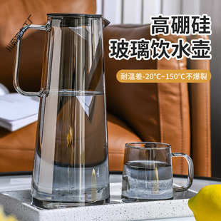 冰箱冷水壶家用凉水杯玻璃耐高温柠檬凉茶泡茶壶夏大容量套装
