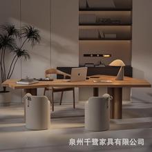 形办公桌书实木电脑QL02352桌大板茶桌代简桌约设现计师客异厅家