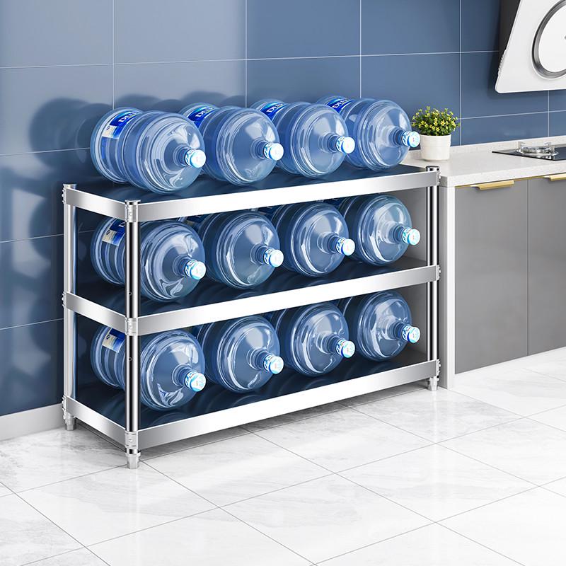 厨房置物架不锈钢货架多功能落地多层收纳层架4家用锅架架子菜5层