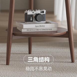 实木边几小圆桌子沙发置物架角几现代简约家用茶几边桌卧室床头桌