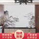独绣墙布高端刺绣壁布无缝高档电视背景墙新中式 山水客厅绣花整幅