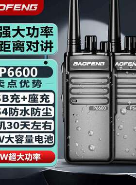 宝锋P6600对讲机大功率加密降噪KTV用民用户外工地酒店自驾游手台