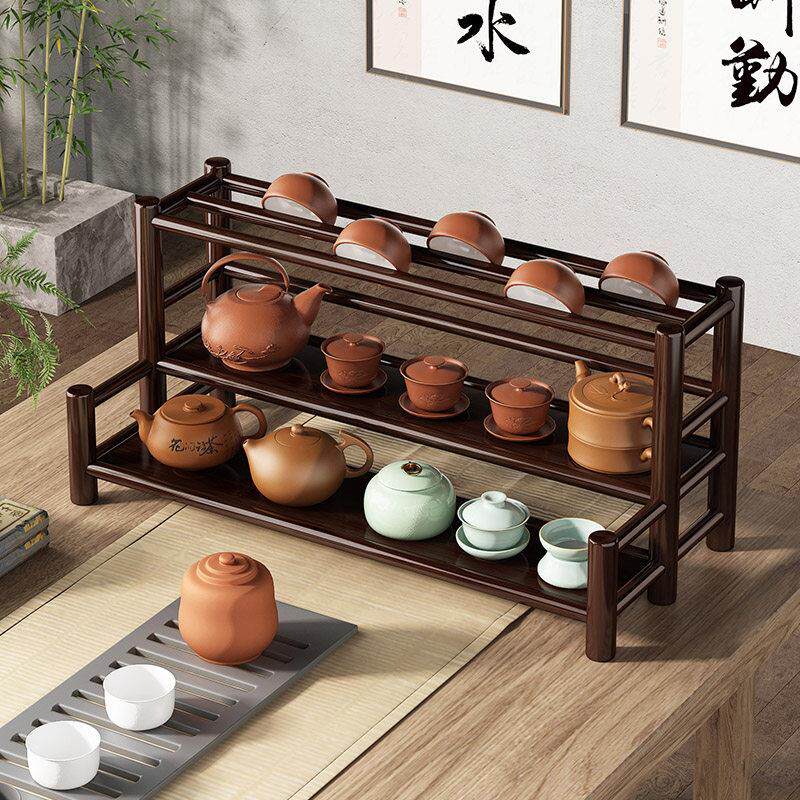 多宝阁茶杯架子茶室茶桌台面置物架小型博古架茶具茶壶摆件展示架