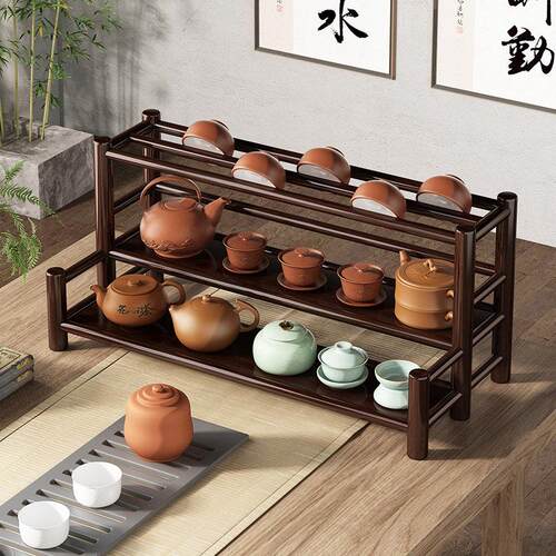 多宝阁茶杯架子茶室茶桌台面置物架小型博古架茶具茶壶摆件展示架