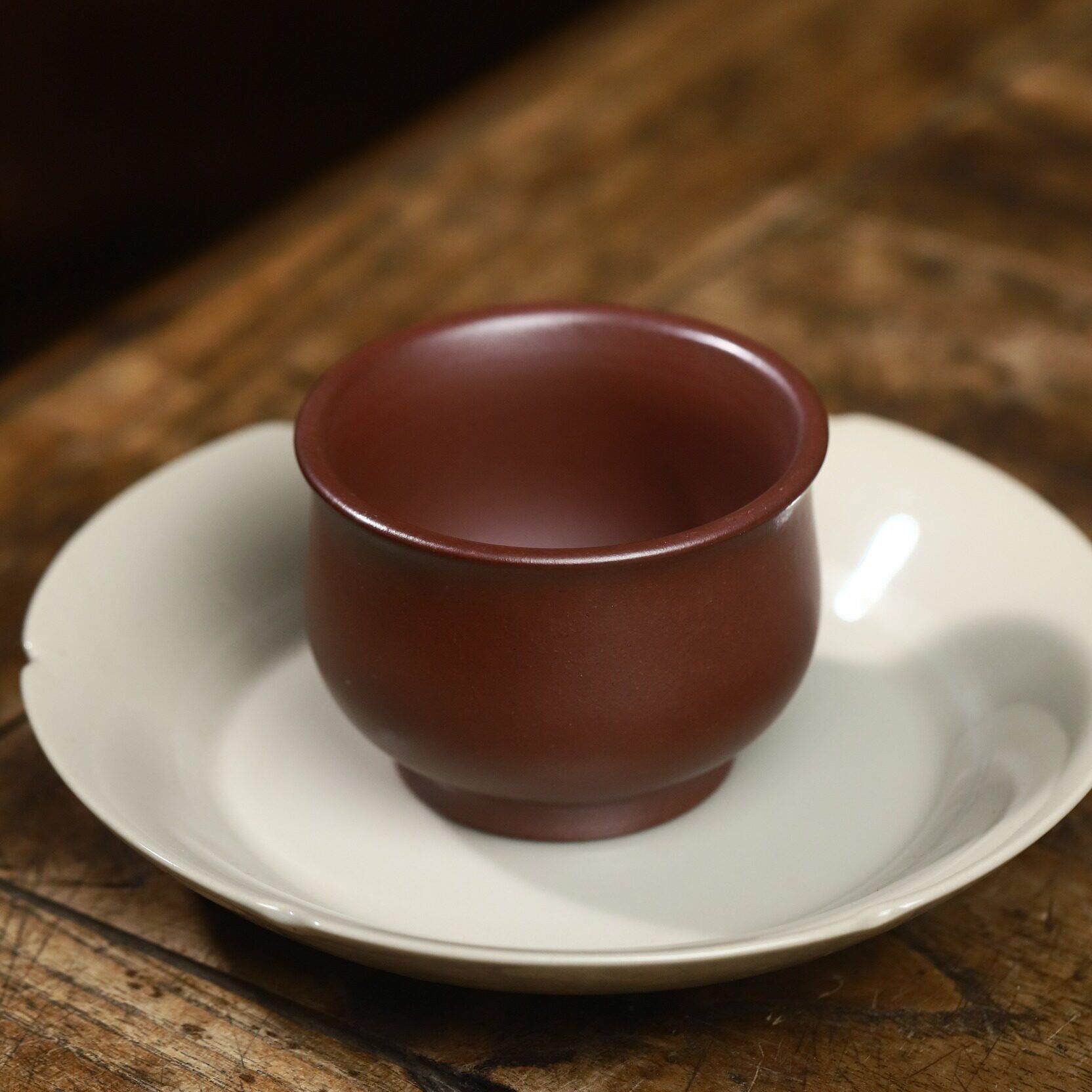 原矿石红主人杯纯手工大号宜兴紫砂品茗杯单个功夫茶压手杯罗汉杯