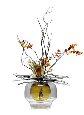 现代仿真花艺套装插花轻奢样板间售楼部吧台茶几客厅桌面装饰摆件