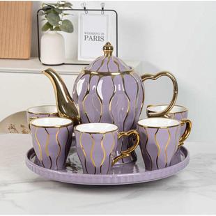 轻奢茶壶陶瓷水具礼品茶杯茶具耐高温乔迁送礼礼品 水杯家用套装