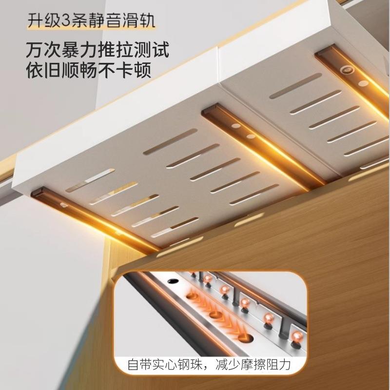 厨房可伸缩收纳架免打孔拉篮抽屉式橱柜碗碟调料下水槽抽拉置物架