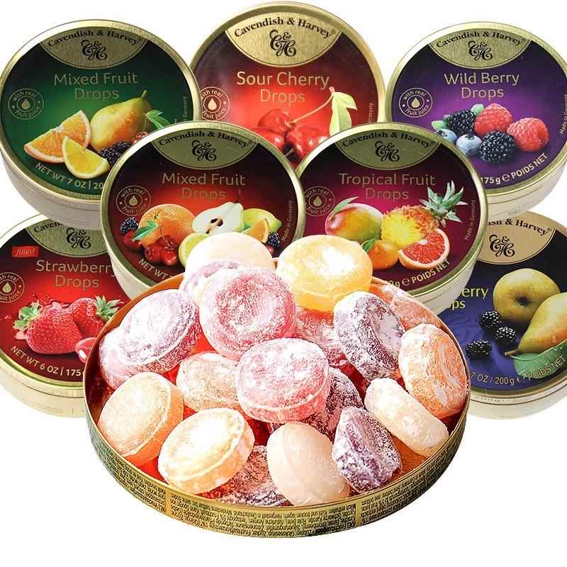 德国进口嘉云水果糖混合水果味嘉云糖薄荷硬糖喜糖铁盒礼盒装