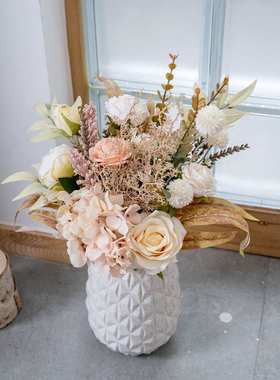 墙挂柳岸风微凉手札仿真花家居装饰设计婚庆手捧花束墙饰CF01433