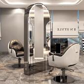 网红潮款 美发镜台带灯烫染单双面剪发镜发廊专用落地镜理髲店镜子