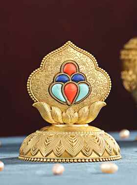 高档家居宝瓶制八吉祥用装饰用桌品办公面莲家花铜摩尼宝净水瓶摆