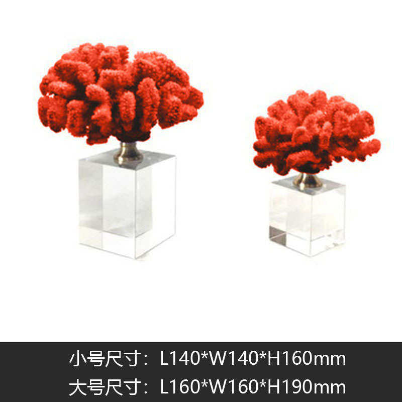 家居饰品现代装电视柜北欧地中海大理石珊瑚水晶软田园摆件样板房
