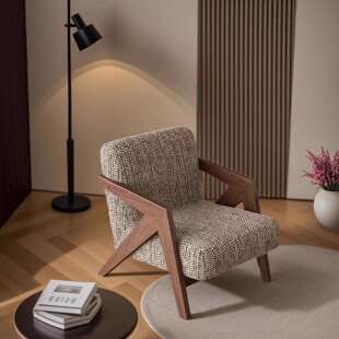 新中式中古风实木客厅单人休闲沙发椅古典民宿酒店客厅接待沙发