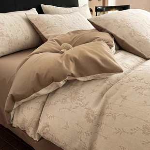 四季 轻奢高档三层纱全棉床上四件套纯棉2025新款 通用被套床单床品