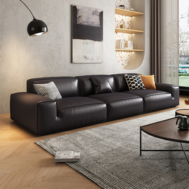大黑牛真皮沙发意式极简风格，客厅卧室现代简约直排豆腐块网红沙发