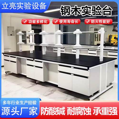 钢木实验台化学实验室实验桌全钢实验台试验工作设备台面中央边台