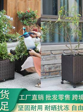 40种菜箱种植箱阳台蔬菜种植塑料长方形盆菜盆跨境花盆植物
