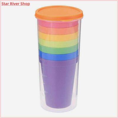 7Pcs Mug Plastic Cups Water Battle Set Of 8 Reusable Picnic