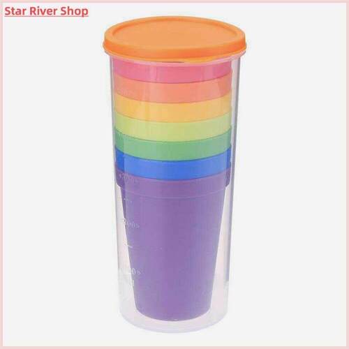7Pcs Mug Plastic Cups Water Battle Set Of 8 Reusable Picnic