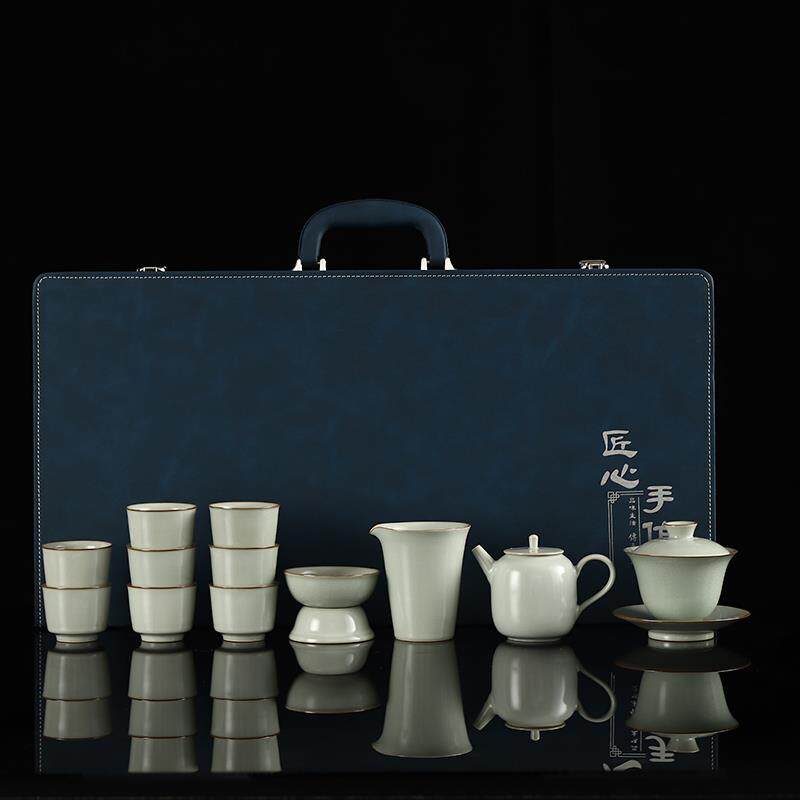 正品汝窑全套茶高具套装中茶可及豪华端家居用品国壶办公室接待茶