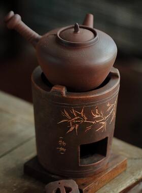 手刻潮古F976MS97炉朴炉潮州炭炉泥源炉碳炉茶煮茶壶潮州古城全手