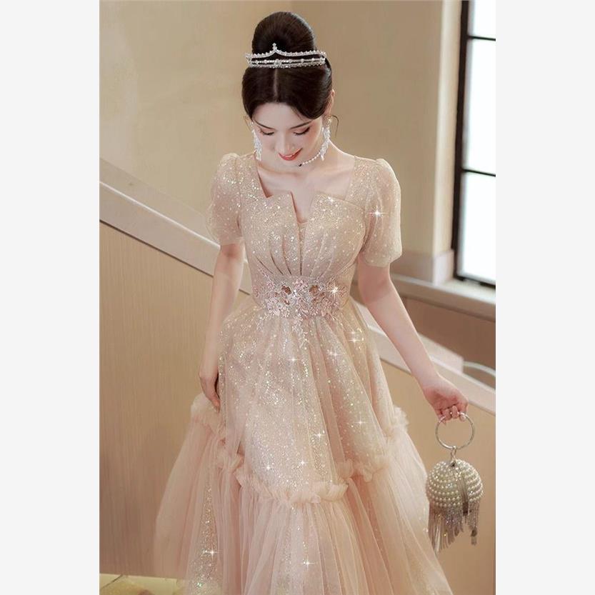 晚礼服裙女2025新款轻奢小众高端主持人生日宴会小个子艺考高级感