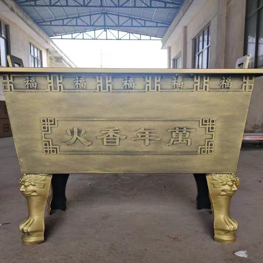大香炉寺庙家用道观祠堂专用插香烧香炉室内外镀锌板铸铁合制香炉