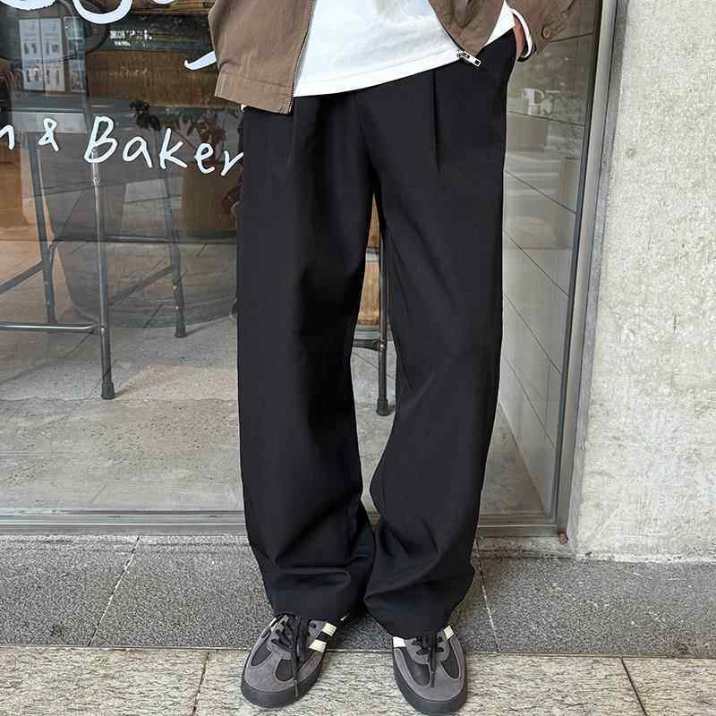 黑色西装裤休闲 裤男生2025新款春秋季百搭宽松简约纯色长裤子