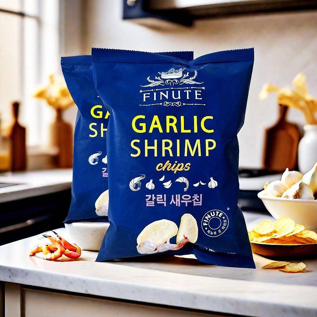 韩国进口趣莱福蒜味虾片82g蟹味虾片虾条网红膨化食品办公室