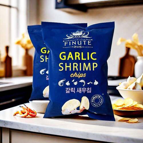 韩国进口趣莱福蒜味虾片82g蟹味虾片虾条网红膨化食品办公室