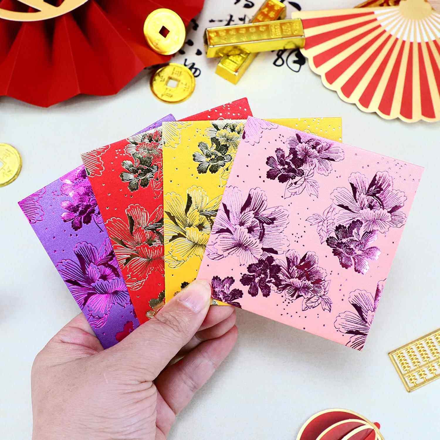 2025新款牡丹花创意新年利是封无字富贵花港版过年红包袋定制logo,节庆用品/礼品,红包/利是封,淘宝优惠券,粉丝福利购,淘宝优惠卷