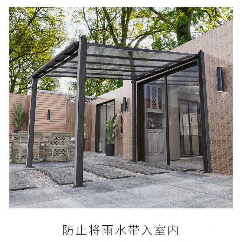 户外遮阳棚院子防雨棚露台别墅庭院阳光棚隔热室外雨蓬庭院装饰