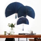 进口手工植物藤折扇子挂扇工艺扇装 家居饰品 饰壁挂壁饰壁饰中式