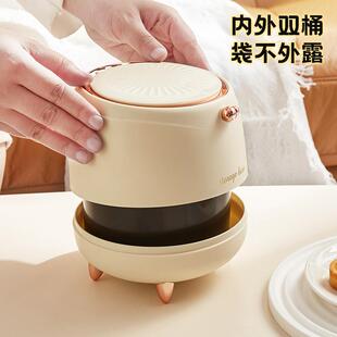 桌面垃Y 客轻厅餐奢杂物桶车载用家办公桌厅收纳筒 916圾桶按压式