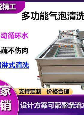 辣椒土豆气泡清洗机蔬菜加工清洗设备连续式净菜清机多功能洗菜机