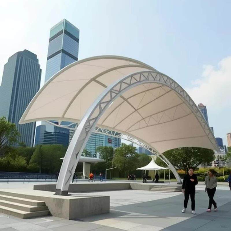 户外景区商业街体育场馆异型膜结构钢结构张拉膜厂房仓库遮阳雨棚