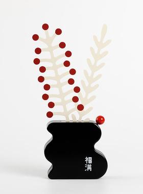 高档Man面deda新年厅卧室电视柜饰品家居桌仿真花装饰客摆件l轻奢